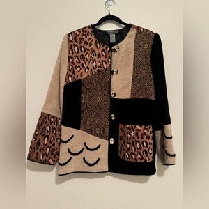Indigo Moon Women’s Jacket/Blazer Lined Size: M, Multicolor, Front Pocket